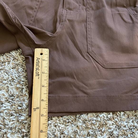 Prana Stretch Zion Cargo Short Women's 0 Mocha 5" Standard Fit High Rise Stretch - Picture 11 of 13